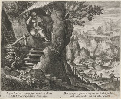 São Sabas como ermitão
Eremitas (título da série)
Oraculum Anachoreticum (título da série) de Raphaël Sadeler (I)