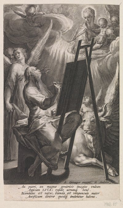 Lucas, o Evangelista, pinta Maria com o Menino Jesus de Raphaël Sadeler (I)