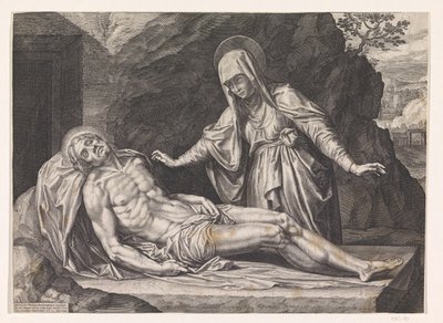 Maria com o corpo de Cristo de Raphaël Sadeler (I)