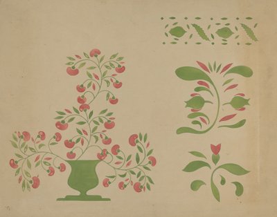 Decoração de parede com estêncil, c. 1936. de Ray Holden