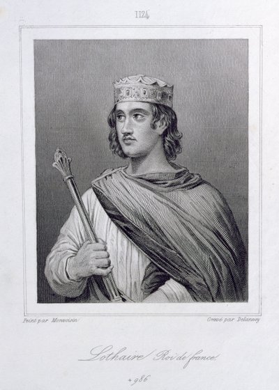 Lothair (941-986), rei da França, gravado por Delannoy de Raymond Quinsac Monvoisin