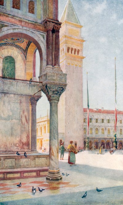 O Campanário (litografia a cores) de Reginald Barratt