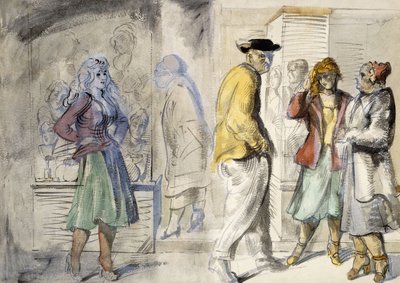 Cenas de ruas de Nova Iorque: Uma aguarela de dupla face de Reginald Marsh
