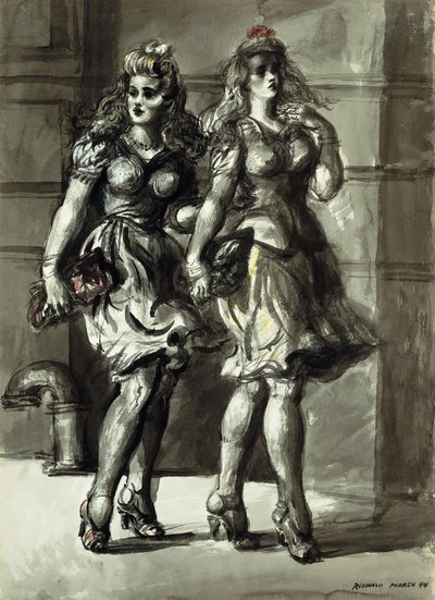 Duas jovens a caminhar de Reginald Marsh