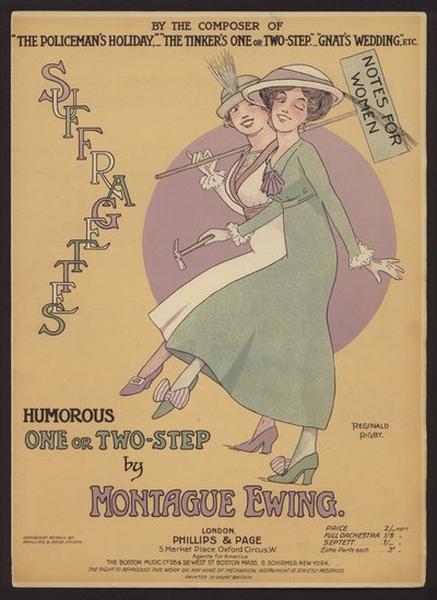 Humoroso Um ou Dois Passos de Montague Ewing, capa de partitura (cor litho) de Reginald Rigby