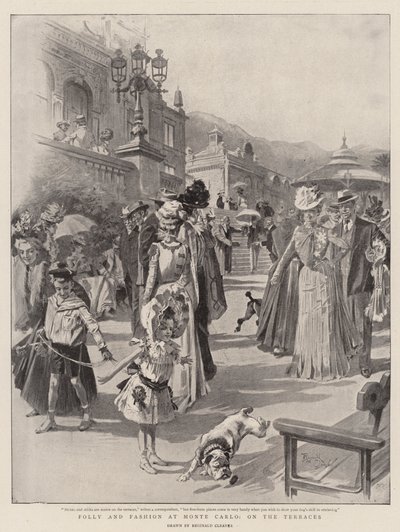 A loucura e a moda em Monte Carlo, nos terraços (litografia) de Reginald Thomas Cleaver