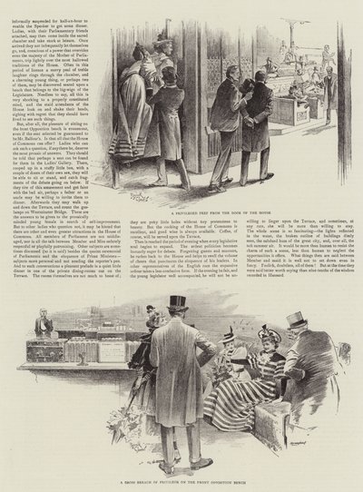 Visitantes na Câmara dos Comuns (litografia) de Reginald Thomas Cleaver
