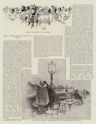 Visitantes na Câmara dos Comuns (litografia) de Reginald Thomas Cleaver