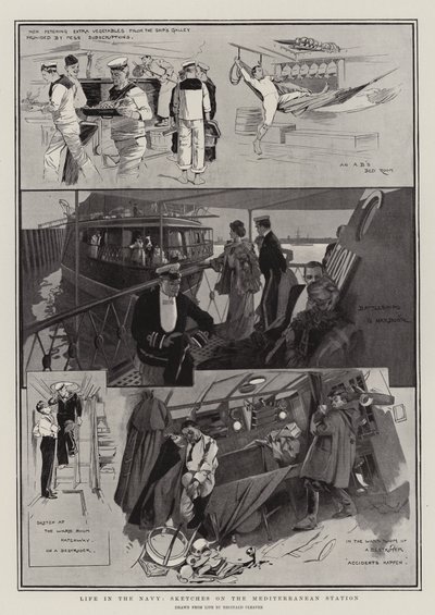 A vida na Marinha, esboços sobre a estação do Mediterrâneo (litografia) de Reginald Thomas Cleaver