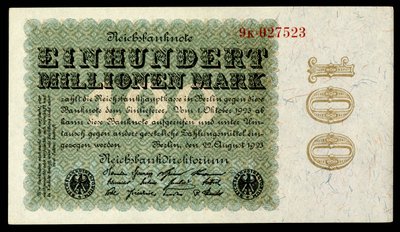 Papiermark da República de Weimar, era da hiperinflação pós-Primeira Guerra Mundial de Reichsbankdirektorium Berlin