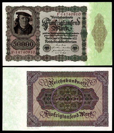 Papiermark da República de Weimar, era da hiperinflação pós-Primeira Guerra Mundial de Reichsbankdirektorium Berlin
