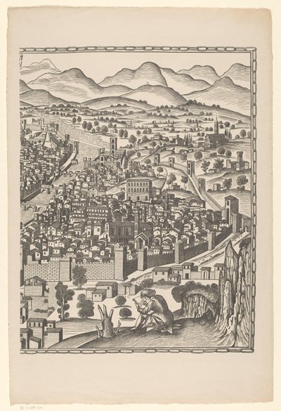 Vista de Florença (parte direita) Fiorenza (título no objeto) de Reichsdruckerei