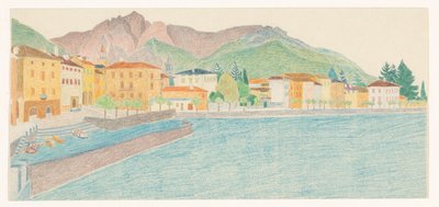 Vista de uma cidade italiana junto à água de Reijer Stolk