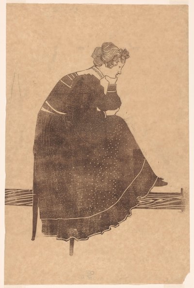 Retrato de Coba Stolk-Schmidt sentado na cadeira de Reijer Stolk