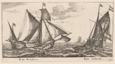 Um Boeier e um Galliot de Reinier Nooms, called Zeeman