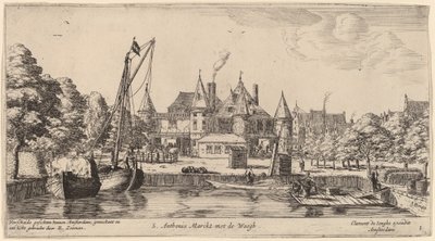 Nieuwmarkt com St. Anthonis Waag (S. Anthonis Markt com o Waegh) de Reinier Nooms, called Zeeman