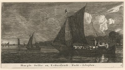 Os barcos noturnos para Haia, Delft e Amsterdã de Reinier Nooms, called Zeeman