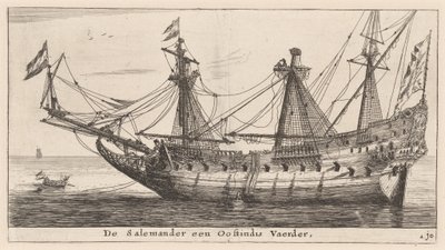 O "Salamandra", um comerciante das Índias Orientais de Reinier Nooms, called Zeeman