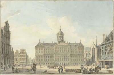 Amesterdão, Praça da Barragem com Câmara Municipal e Waag de Reinier Vinkeles (I)