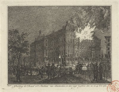 Incêndio na Câmara Municipal de Amesterdão, 1762
Representação do incêndio na Câmara Municipal de Amesterdão, na noite entre 12 e 13 de Outubro de 1762 (título sobre o objecto) de Reinier Vinkeles (I)