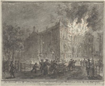 Incêndio na Câmara Municipal de Amesterdão, 1762 de Reinier Vinkeles (I)