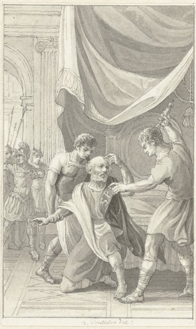 Gordianus de oitenta anos de idade forçado ao emperorismo de Reinier Vinkeles (I)