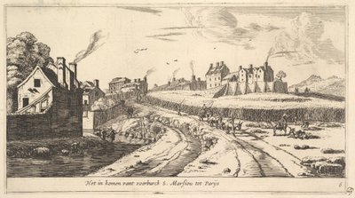 Entrada para o subúrbio de Saint Marceau, perto de Paris, século XVII. de Reinier Zeeman
