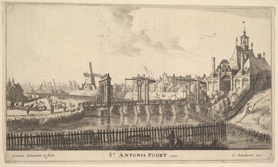 St. Antonis Poort, Amsterdã, meados do século XVII. de Reinier Zeeman