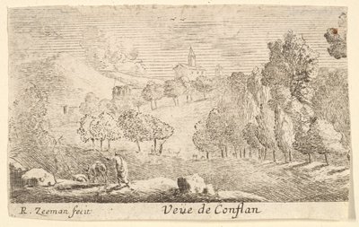 Veüe de Conflans, meados do século XVII. de Reinier Zeeman