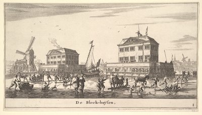 Cena de inverno no Blockhouse em Amsterdã, século XVII. de Reinier Zeeman