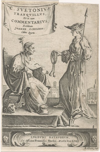 Pedestal com um imperador em seu assento Página de rosto para: J. Schild, [Opera], 1656 de Reinier van Persijn