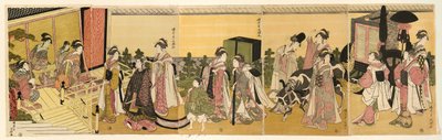 Paródia do príncipe Genji e sua procissão de Chōkyōsai Eiri