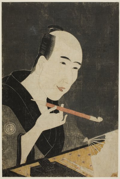 Retrato de Santo Kyoden, o Mestre de Kyobashi (Edo hana Kyobashi natori) de Chōkyōsai Eiri