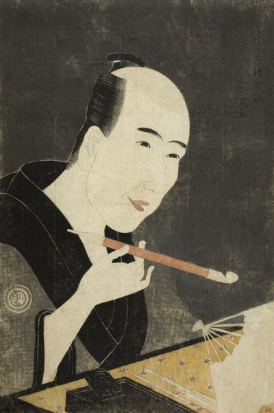 Retrato de Santo Kyoden, o Mestre de Kyobashi de Chōkyōsai Eiri