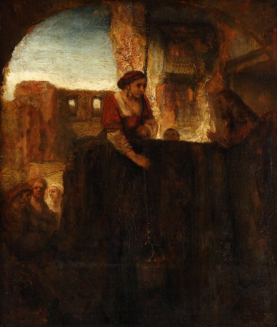Cristo e a mulher de Samaria junto ao poço de Rembrandt