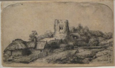 Paisagem com uma torre quadrada de Rembrandt