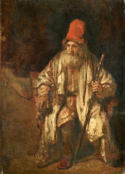 Velho com um boné vermelho de Rembrandt
