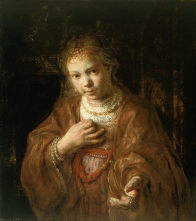 Jovem rapariga com uma medalha na mão de Rembrandt