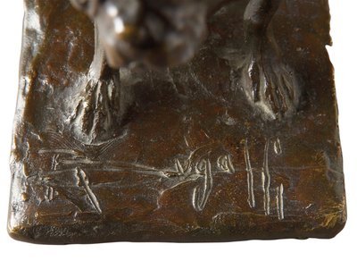 Detalhe de um bulldog francês, modelo pequeno de Rembrandt Bugatti