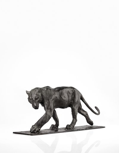 Panther walking, perna traseira levantada, c.1904 (bronze patinado) de Rembrandt Bugatti