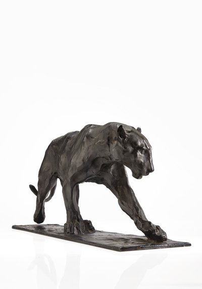 Panther walking, perna traseira levantada, c.1904 (bronze patinado) de Rembrandt Bugatti