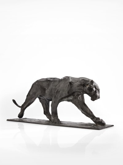 Panther walking, perna traseira levantada, c.1904 (bronze patinado) de Rembrandt Bugatti