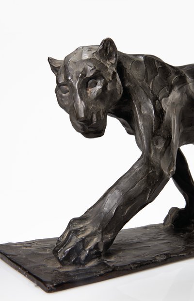 Panther walking, perna traseira levantada, c.1904 (bronze patinado) de Rembrandt Bugatti
