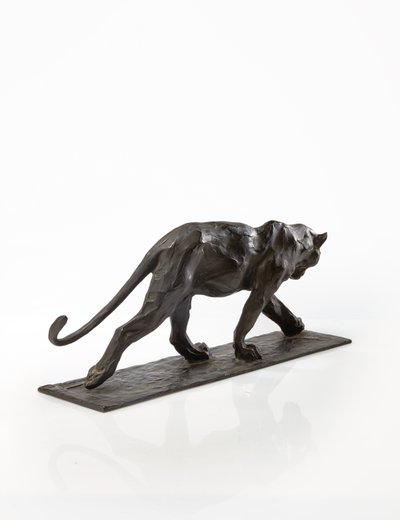 Panther walking, perna traseira levantada, c.1904 (bronze patinado) de Rembrandt Bugatti