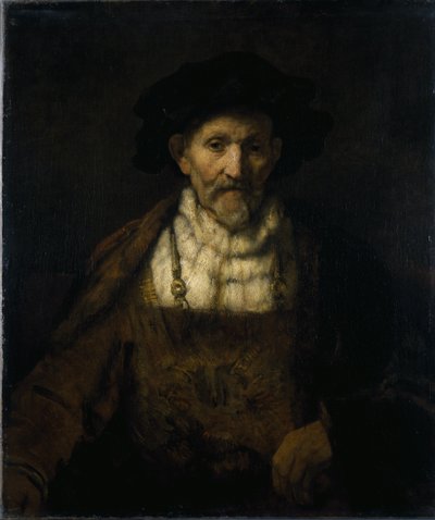 Um velho em fantasia de fantasia (óleo sobre tela) de Rembrandt Harmensz. van Rijn