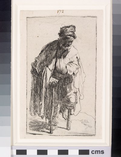 Mendigo com perna de pau, c.1630 (gravura) de Rembrandt van Rijn