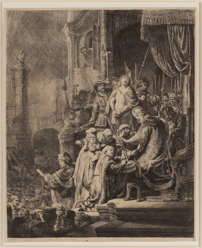 Cristo antes de Pilatos: Prato Grande de Rembrandt van Rijn