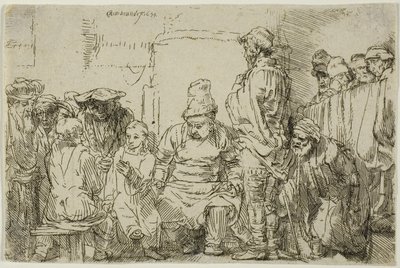 Christ Seated Disputing com os Médicos de Rembrandt Harmensz. van Rijn
