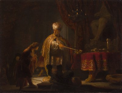 Daniel e Cyrus antes do Idol Bel de Rembrandt Harmensz. van Rijn