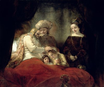 Jacó abençoando os filhos de José de Rembrandt van Rijn